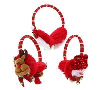 SHERCHPRY 3 Pièces Cache-oreilles Chaud avec Motifs Père Bonhomme Renne Accessoire Festif Hiver pour Sports Plein Air et Fêtes