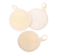 SHERCHPRY 3 Pièces Lot de Éponges Exfoliantes Visage et Corps Loofah Naturel Pads Doux et Pratiques pour Nettoyage Profond Élimination des Points Noirs et Peau Soyeuse Adaptées Bain et Spa
