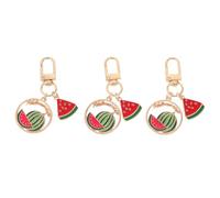 SHERCHPRY 3 Pièces Porte-clés Fruit Pastèque en Alliage de Zinc Finition Soignée, Design Mignon et Accrocheur, pour Paquet à Main ou Porte-monnaie