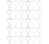 SHERCHPRY 30 Pièces Cadre de Pendentif Triangle Creux en Alliage | Pendentif Époxy Soi-même, Léger et Ferme, Processus Créatif, Forme Géométrique Couleur Aléatoire
