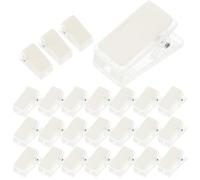 SHERCHPRY 35 Pinces à Badge Nominatif Transparentes Autocollantes, Clips pour Badge d'Identification en Plastique Épais, Mini Pinces Doubles Faces pour Bureau et Salons Professionnels, Lot