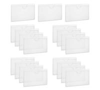 SHERCHPRY 36 Pochettes Adhésives Transparentes 6x11 Cm Porte-étiquettes en Plastique Autocollant pour Organisation Bureau, Bacs de Rangement et Fiches, Lot 36 Pièces, Ouverture