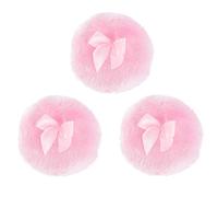SHERCHPRY 3pièce Puff Poudre Long Hair Pour Garçon Fille Poudre Corps Douce Et Confortable Design Nœud Joli Usage Infantile Et Adulte Lot Rose