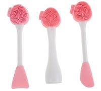 SHERCHPRY 3pièces Brosse Nettoyante Pour Visage Silicone Outil Exfoliant Pour Visage Applicateur De Masque Kit De Têtes De Brosse De Formes Différentes