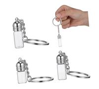 SHERCHPRY 3pièces Flacons Verre Miniatures Avec Bouchon Et Porte-clés Petits Flacons à Souhaits Pour Huiles Essentielles Porte-clés Charms Élégants Résistants