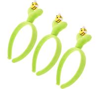 SHERCHPRY 3pièces Serre Tete Abeille Bandeau Peluche Mignon Style Naturel Accessoire Coiffure Fantasy pour Femmes Soin Spa Yoga Vert
