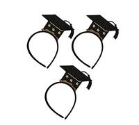 SHERCHPRY 3pièces Serre-tête Pailleté pour Remise de Diplômes Mini Chapeau de Médecin Accessoire de Tête pour Fête Coiffe Dorée pour Soirée de Remise de Diplômes