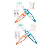 SHERCHPRY 4 Ensembles Kits de Voyage pour Brosse à Dents avec Boîte de Rangement Brosse à Dents et Accessoires de Nettoyage pour Voyage Pratique Orange et Vert