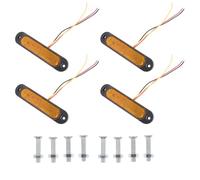 SHERCHPRY 4 Pcs Feux Latéraux LED pour Camion et Remorque 27 LED Lumière Jaune Constante 10-30V Feu de Détresse Multifonction Feu Stop Étanche Boîtier ABS et Polycarbonate