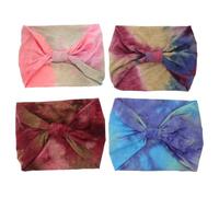 SHERCHPRY 4 Pièces Bandeaux larges tie dye bandeaux élastiques de yoga absorbants de transpiration style vintage maintien pour exercices et activités athlétiques