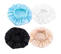 SHERCHPRY 4 pièces Chapeaux Élastiques pour Bonnets Confortables Bonbon Chapeaux de Soins Capillaires Respirants Protection et Rangement des Cheveux Blanc Bleu Ciel Noir