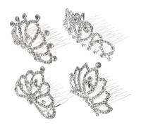 SHERCHPRY 4 pièces Couronnes Rhinestones pour Filles Accessoires de Cheveux Élégants Tiara et Peigne Décor de Cheveux pour et Fêtes