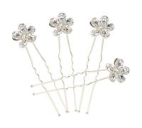 SHERCHPRY 4 pièces Épingles à Cheveux U Décoratives Accessoires Mariage avec Fleur Pinces Robustes pour Coiffure Nuptiale Femme