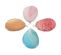 SHERCHPRY 4 Pièces Pendentifs en Pierre Naturelle Forme Goutte D'eau Vintage, Grosse Taille, Résistants à L'usure, pour Créations DIY Bijoux et Accessoires Bracelet