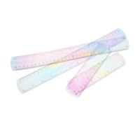 SHERCHPRY 4 Pièces Règle en Silicone Flexible 15 et 30cm | Dégradé de Couleur, Compacte et Portable, Usage Bureau, pour Enseignants et Professionnels
