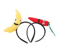 SHERCHPRY 4 Pièces Serre-têtes Fruits et Légumes Banane et Piment Accessoires Cheveux Légers et Confortables pour Fêtes Carnaval Déguisements et Soins Du Visage Adultes
