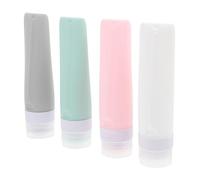 SHERCHPRY 4 pièces Set de Flacons Rechargeables Gel de Étanches et Durables pour Cosmétiques Voyage Bouteilles Vides pour Échantillons Camping et Déplacements