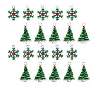 SHERCHPRY 40 Pièces Pendentif en Alliage Breloque en Métal de Noël Vert, Pendentif Arbre Simple pour Cellulaire et Porte-clés, Projet de Scrapbooking, Bijoux Semi-finition à Réaliser