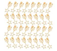 SHERCHPRY 40pièces Épingles à Cheveux Étoiles Dorées pour Tresses Pendentifs Étoiles Ajourées Métal Accessoires de Cheveux pour Femmes Anneaux pour Dreadlocks et Coiffures Décoratives