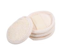 SHERCHPRY 4pièces Éponges Lavable Visage Rondes Luffa Exfoliantes Réutilisables Pour Nettoyage Et Démaquillage De Beauté Compacts Et Confortables