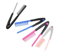 SHERCHPRY 4pièces Peigne Lisseur Cheveux Kit Peigne Lisseur Pliable V avec Pince pour Coiffure Facile et Démêlage