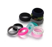 SHERCHPRY 5 Pièces Anneaux Silicone Alimentaire pour Doigts Ensemble Créatif avec Paillettes Colorées pour Hommes et Femmes Styles Aléatoires Couleur Aléatoire