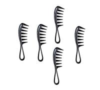 SHERCHPRY 5 pièces Peigne à Large Dents Professionnel Antistatique Accessoire Barbier pour Types de Cheveux Démêlant Doux pour Cheveux Bouclés Courts Extensions Usage Salon et Domicile