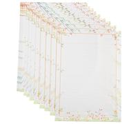 SHERCHPRY 50 Pièces Papier à Lettres Vintage Blanches Épaisses Style Ancien pour Lettres Amour et Invitations Papier Écriture Romantique à Rayures pour Remerciements Poèmes et