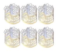 SHERCHPRY 50 Pièces Papier d'emballage Aux Chandelles Bougeoirs en Papier Creux Photophore Papier Bougeoir en Papier Enveloppements De Bougies Chauffe-Plat sans Flamme Mosaïque Cylindrique