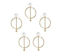 SHERCHPRY 5pièces Épingle Broche Ornée Dorée Scarf Buckle Alliage Fixation Écharpe Élégante Pour Femme Anneau Serrage Foulard Décoration Mode