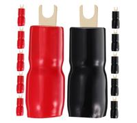 SHERCHPRY 6 Paires Kit de Connecteurs à Fourche en Laiton pour Câble Haut-Parleur 4ga, Cosses à Sertir Rouge et Noir, Design Sécurisé pour Systèmes Audio Domestiques et Automobiles