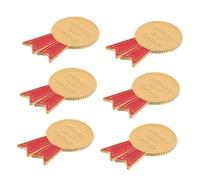 SHERCHPRY 6 Pièces Broche Décorative en Alliage Doré pour Enseignants, Médaille Élégante avec Ruban, pour Réunions et Bureau, Présent D'appréciation pour Enseignantes