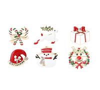 SHERCHPRY 6 pièces Broches de Épingles Festives Sapin Bonhomme de Cloche et Chaussette Accessoires Décoratifs pour Femmes Décoration de Fête de