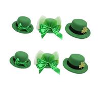 SHERCHPRY 6 pièces Épingles à Cheveux Saint Patrick Chapeau Leprechaun Vert avec Nœud Accessoires de Fête Irlandais pour Cheveux