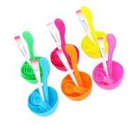 SHERCHPRY 6 pièces Kit Bols à Mélange pour Masque Facial DIY avec Cuillères Doseuses et Pinceaux pour Soins Visage Accessoires pour Préparation de Masques et Soins Peau Couleur Aléatoire