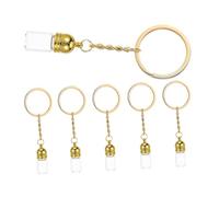 SHERCHPRY 6 Pièces Mise en bouteille d'huiles essentielles bouteille de parfum en verre mini clés de bouteille en verre bouteille souvenir souhaitant bouteille fiole à souhaits alliage Doré