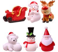 SHERCHPRY 6 Pièces Statuette Père Noël de Noël en Résine, Mini Déco Festive | Modèle Miniature Soigné, pour Étagères, Table de Chevet, Paquet Présents, Ambiance Saisonnière Style Aléatoire
