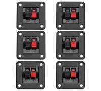 SHERCHPRY 6pcs Bornier Connecteur pour Haut-Parleur Stéréo 2 Voies en Abs et Cuivre Noir pour Connexion Électrique et Test Industriel