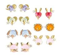 SHERCHPRY 7 Paires Clous D'oreilles Décoratifs Animaux Accessoires Élégants Pour Oreilles Et Délicats Avec Cristaux