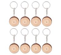 SHERCHPRY 8 Pièces Porte-clés en Bois Beige à Suspendre, Pendentif Soi-même Facile à Écrire et Robuste, Décoration pour Paquet et Bricolage Créatif