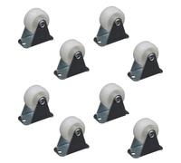 SHERCHPRY 8 Pièces Roulette Pivotante en Pp Blanc 1 Pouce pour Meubles, Remplacement Direct, Usage Longue Durée, pour Garage et Applications Industrielles