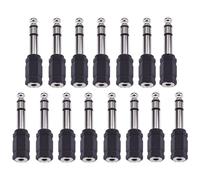 SHERCHPRY Adaptateur Microphone 6,5mm vers 3,5mm 15 Pièces | Alliage Noir, Conversion de Prise Micro et Signal Audio, pour Lecteur Dvd et Mixer