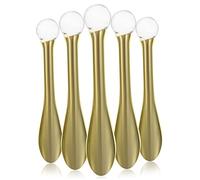 SHERCHPRY Applicateur de Crème Contour des Yeux Professionnel 5 Pièces en Polypropylène Jaune pour Massage Oculaire, Réduit Ombres et Améliore la Circulation Sanguine, pour Voyage d'Affaires