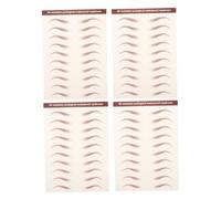 SHERCHPRY Autocollants 3d pour Sourcils Bruns Imperméables 4 Feuilles Effet Poil Femmes Débutantes Maquillage Transfert à L'eau Naturel Solide