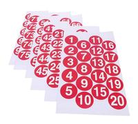 SHERCHPRY Autocollants Numérotés Étanches en PVC Rond 5 CM Petits Autocollants Numérotés pour Organisation Étiquettes Autocollantes Numérotées pour Bureau et Classe