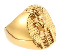 SHERCHPRY Bague Pharaon Égyptien Bague De Toutankhamon Bague De Costume Égyptien Bague Chic Bague En or Bijoux De Pharaon Égyptien Anneau De Roi Homme Acier Inoxydable Accessoires Mode
