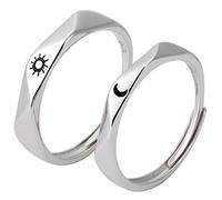 SHERCHPRY Bague Soleil et Lune pour Couples Bagues de Assorties Bijoux pour Femmes et Hommes Symbole Amour Inconditionnel