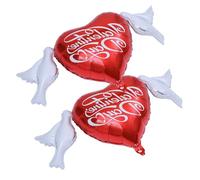 SHERCHPRY Ballons de Cœur Rouges Photo Background 2pcs en Aluminium Film Saint-valentin pour Décoration Fête Romantique Mariage Fiançailles