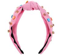 SHERCHPRY Bandeau Cheveux Femme Cœur Strass Rose Candy Color, Bandeaux Larges Saint-valentin, Accessoire Cheveux Mode Fête Romantique
