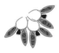 SHERCHPRY Bandeau Cosplay D'âne 3 Pièces en Tissu Peluche pour Anniversaire et Jeux de Rôle Garçon et Filles Adulte 10.6x7.9 Pouces Doux et Ajustable